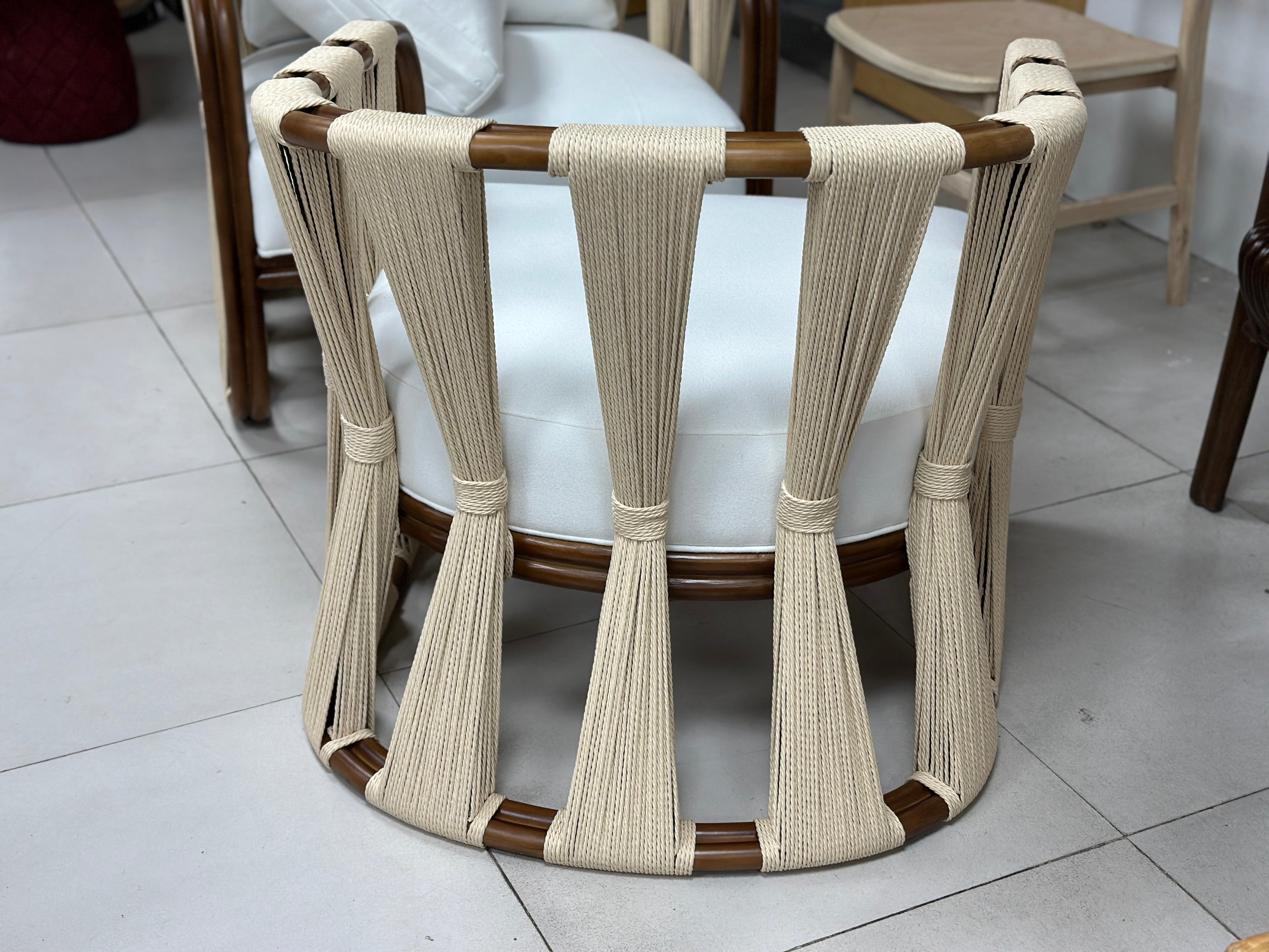 Strings Attached Lounge Chair - Coastal Rattan & Abaca Rope