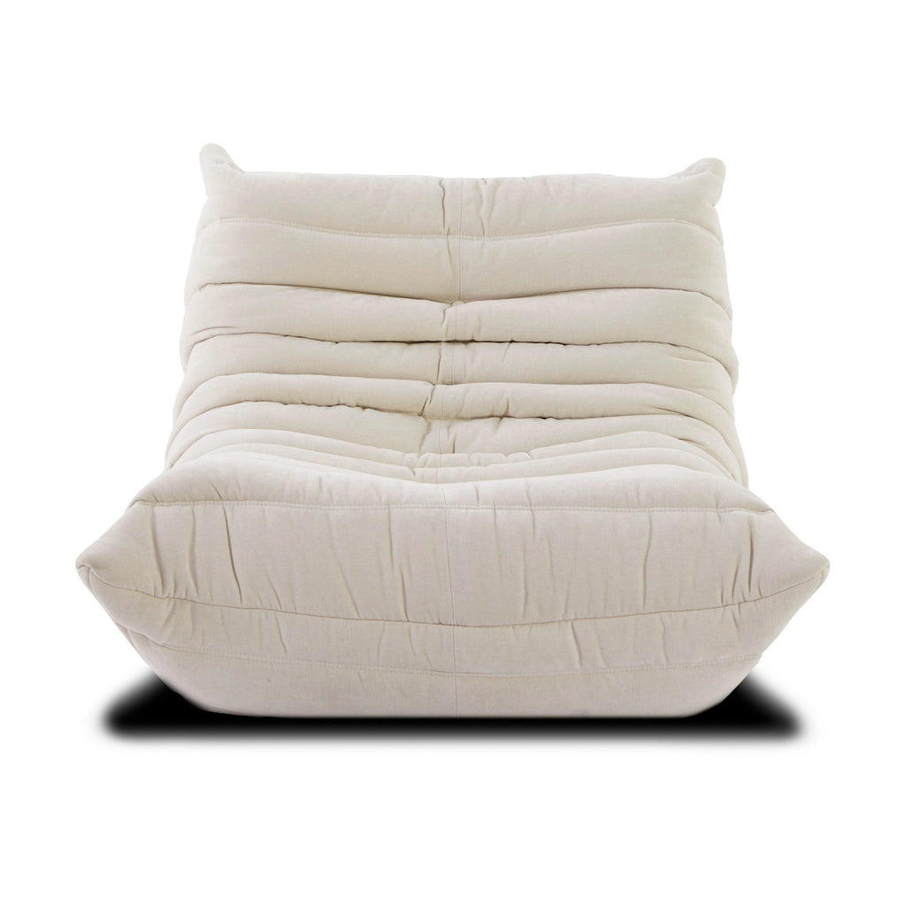 Functional modular sectional Togo sofa, easily reconfigured to suit changing decor needs.