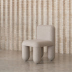 Hello Chair Noom with Chunky Sculptural Legs in Cashmere-like Fabric