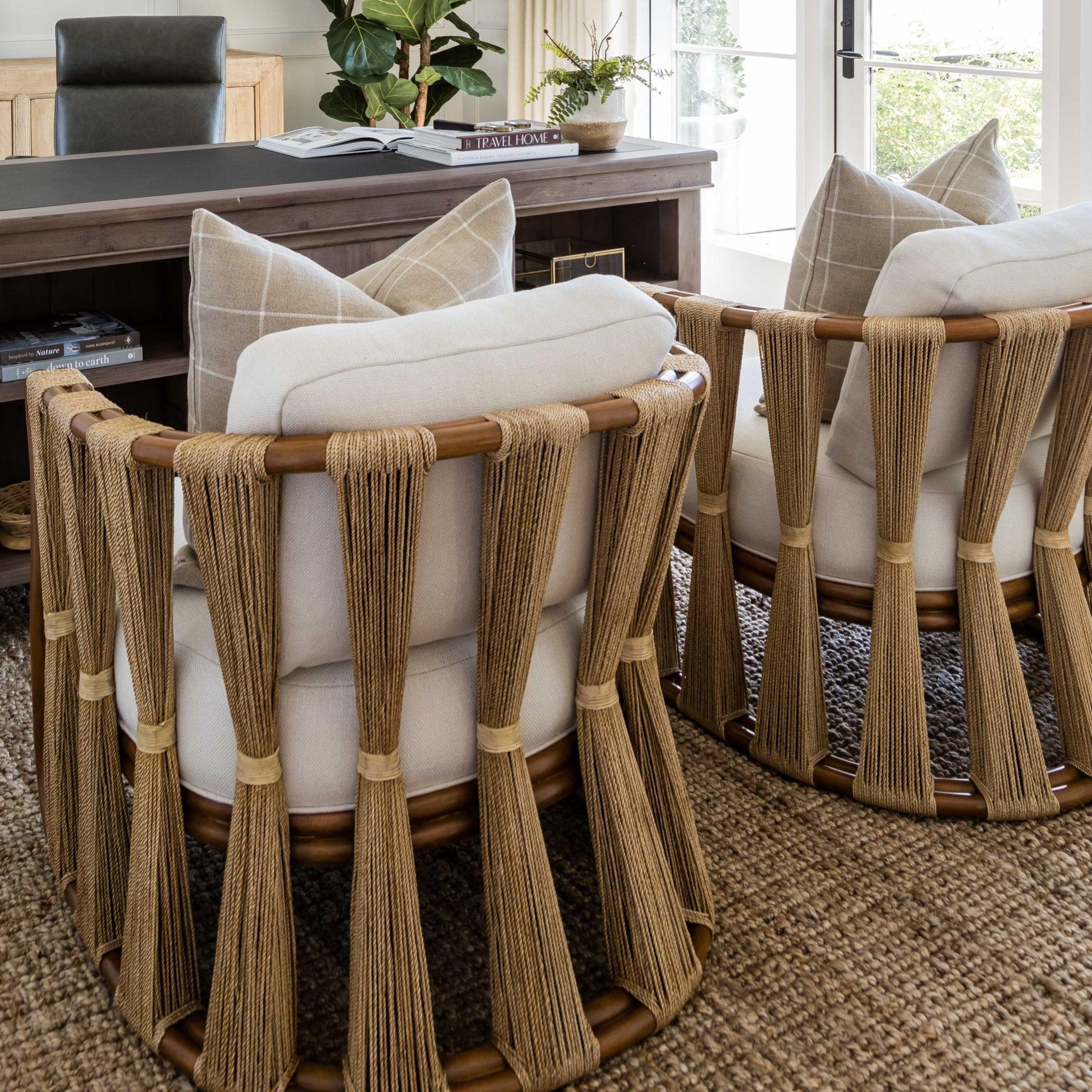 Strings Attached Lounge Chair - Coastal Rattan & Abaca Rope