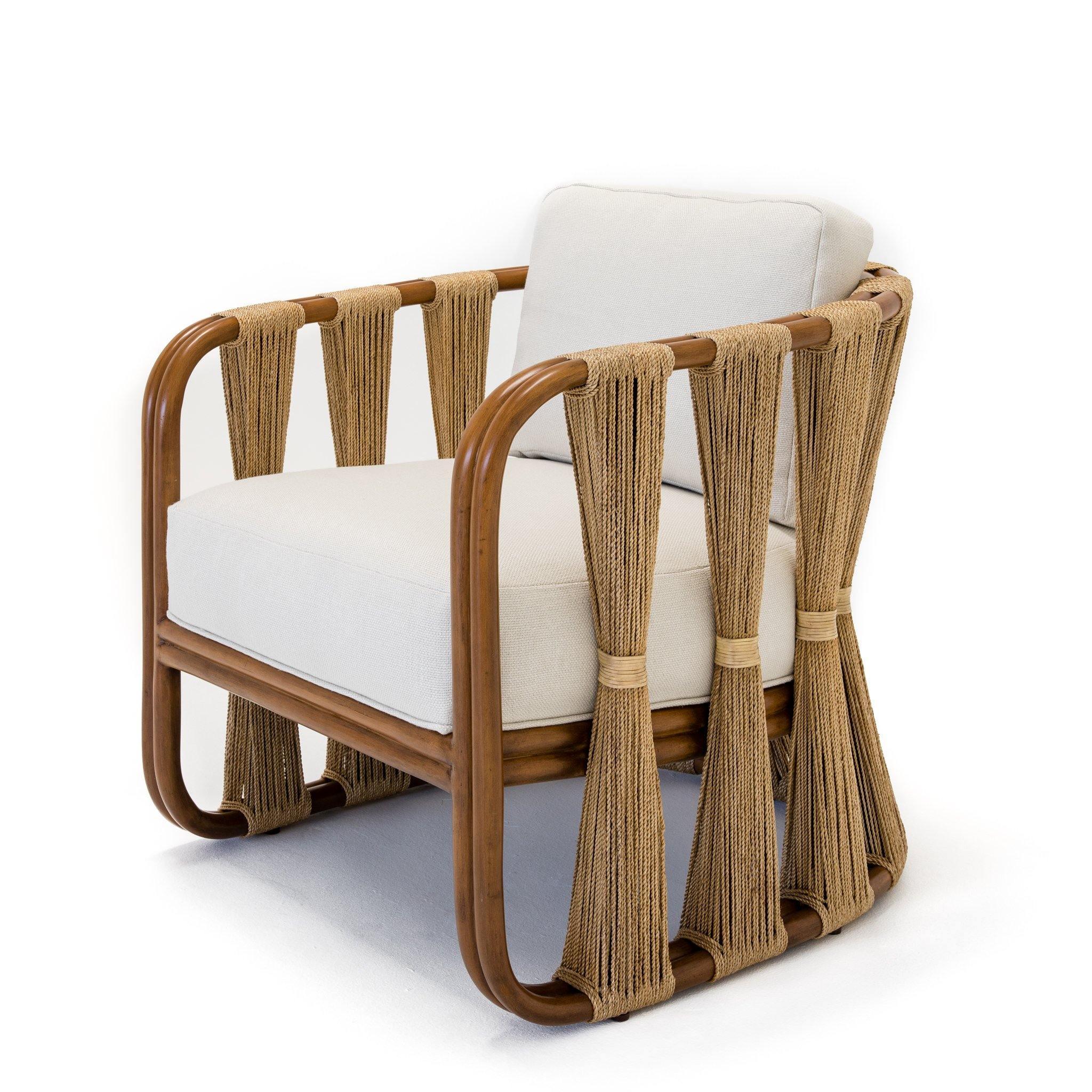 Strings Attached Lounge Chair - Coastal Rattan & Abaca Rope