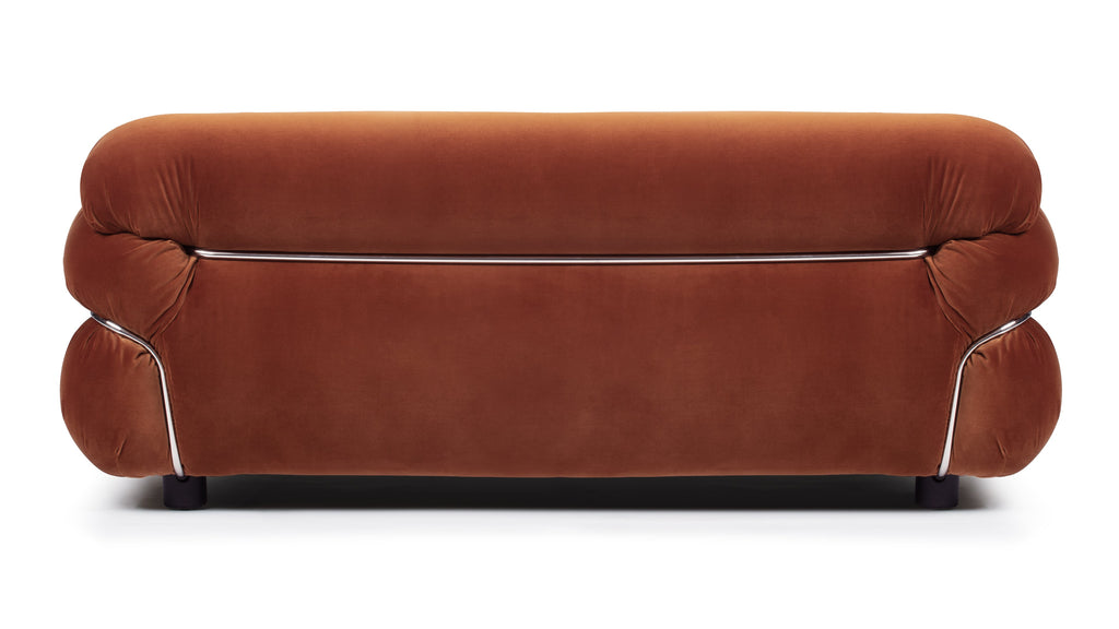 Contemporary luxury living with the spice velvet Sesann Frattini sofa.