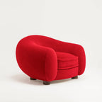 Polar Bear Style Armchair with Solid Oak Satin Legs
