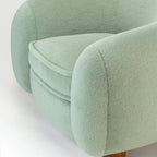 Handmade Mid-Century Modern Curved Boucle Chair
