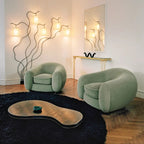 Customizable Pearl Boucle Accent Chair for Living Room
