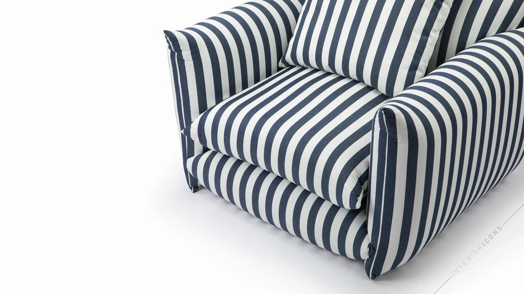 Hoxton Indoor/Outdoor Navy Stripe Lounge Chair
