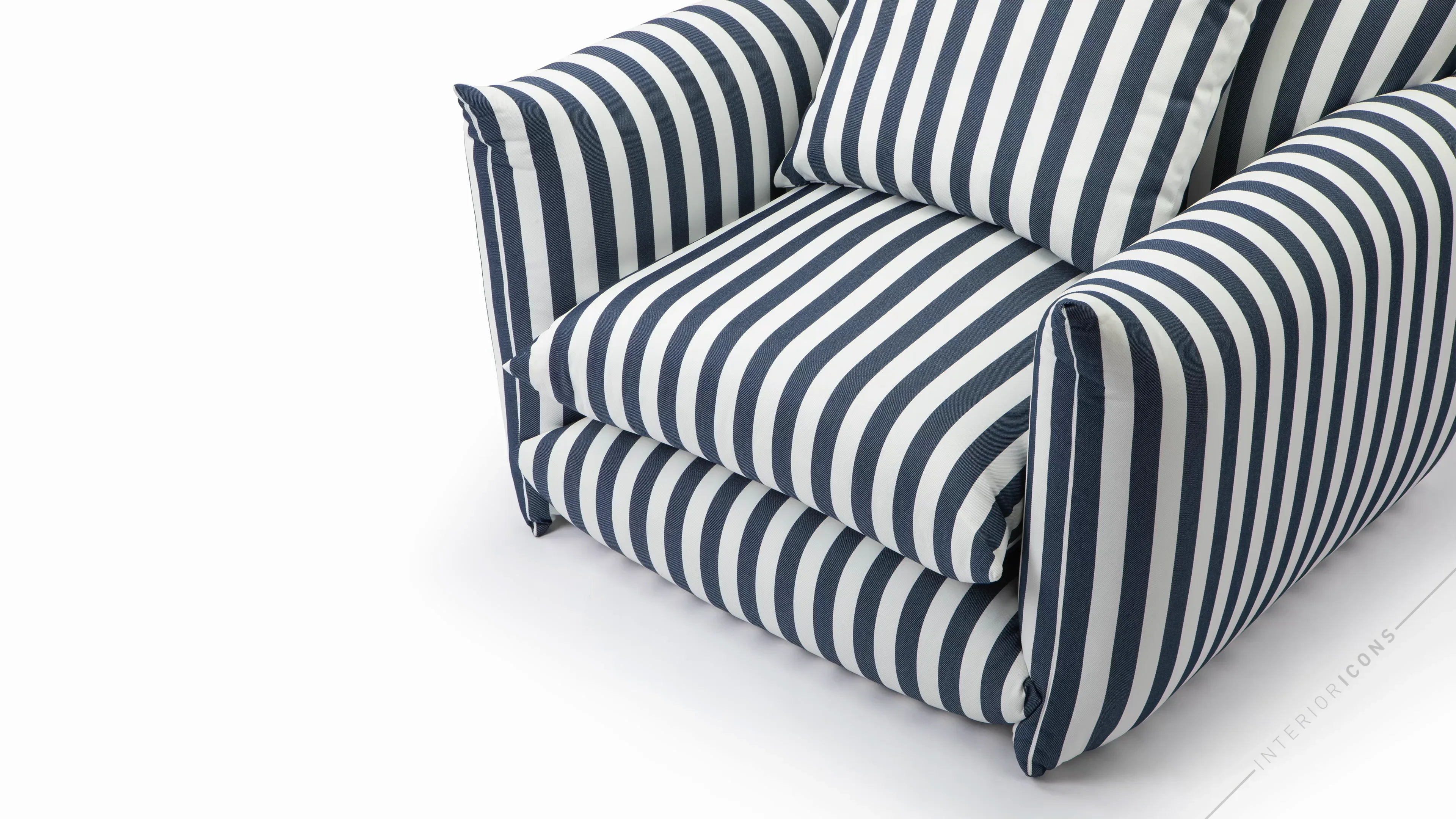 Hoxton Indoor/Outdoor Navy Stripe Lounge Chair