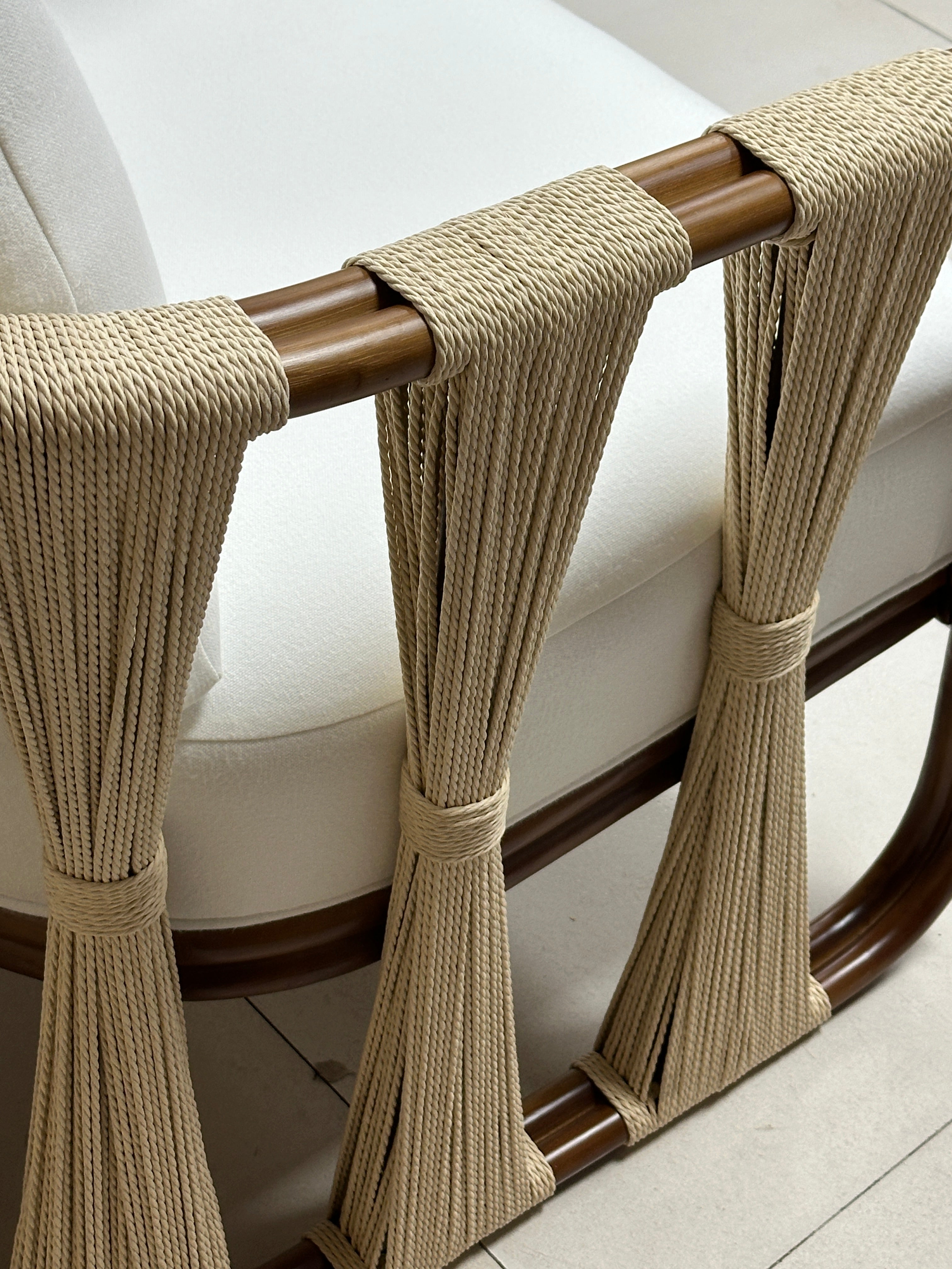 Strings Attached Lounge Chair - Coastal Rattan & Abaca Rope