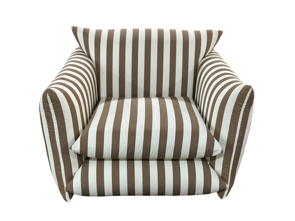 Hoxton Indoor/Outdoor Navy Stripe Lounge Chair