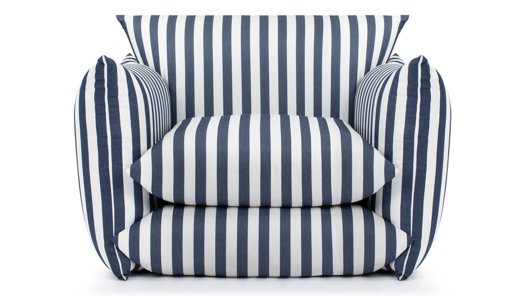 Hoxton Indoor/Outdoor Navy Stripe Lounge Chair