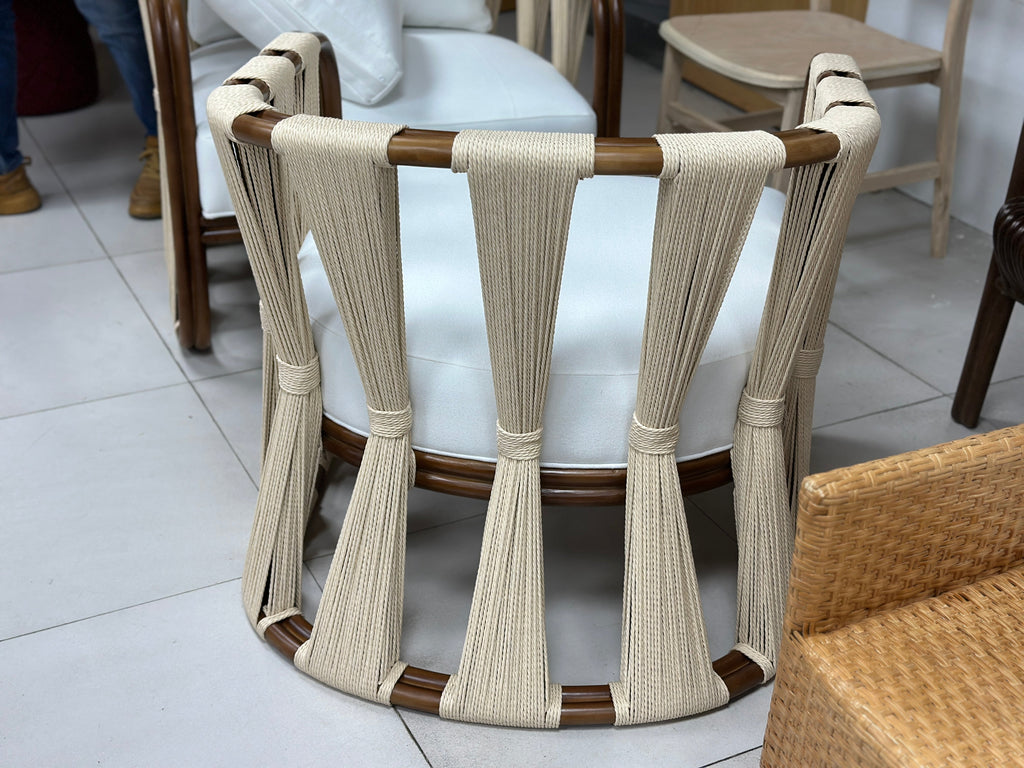 Strings Attached Lounge Chair - Coastal Rattan & Abaca Rope