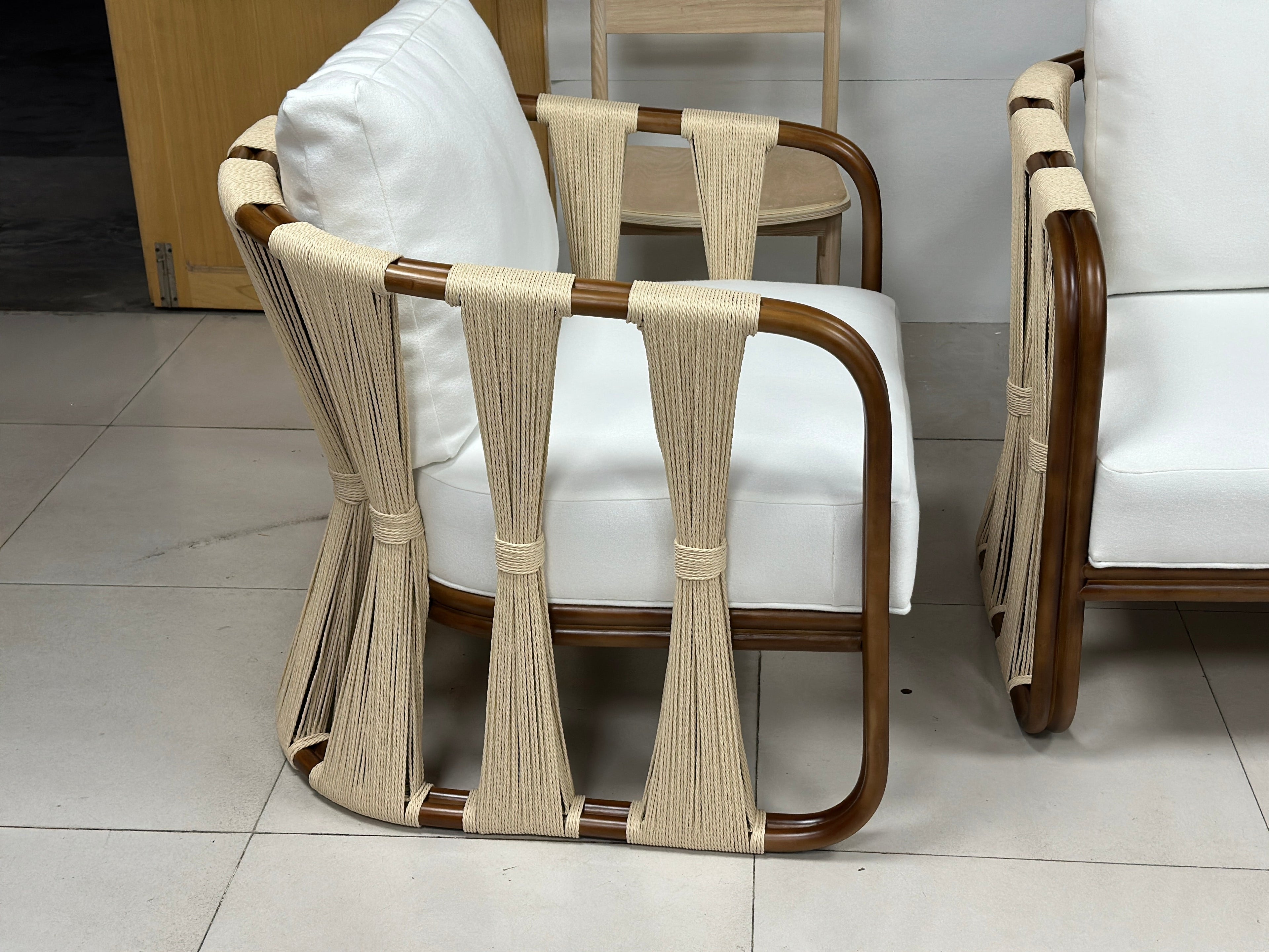 Strings Attached Lounge Chair - Coastal Rattan & Abaca Rope