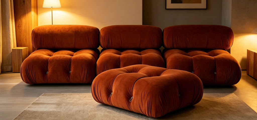 Mario Bellini-Inspired Sofa & Ottoman Set