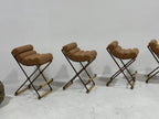 '- Cleo Baldon Inspired Bar Stool, Oak Dowels & Vegan Leather Upholstery
