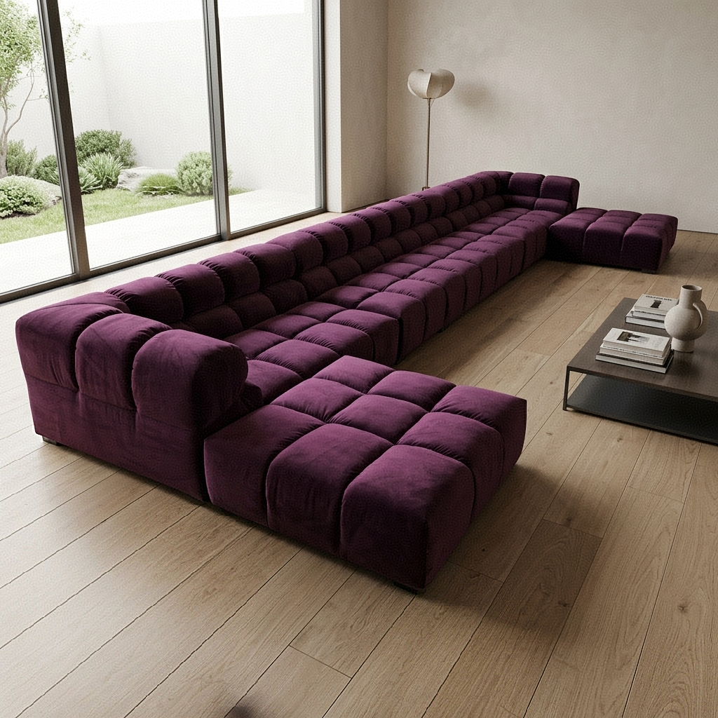 Right Chaise Tufted Small Sectional Sofa
