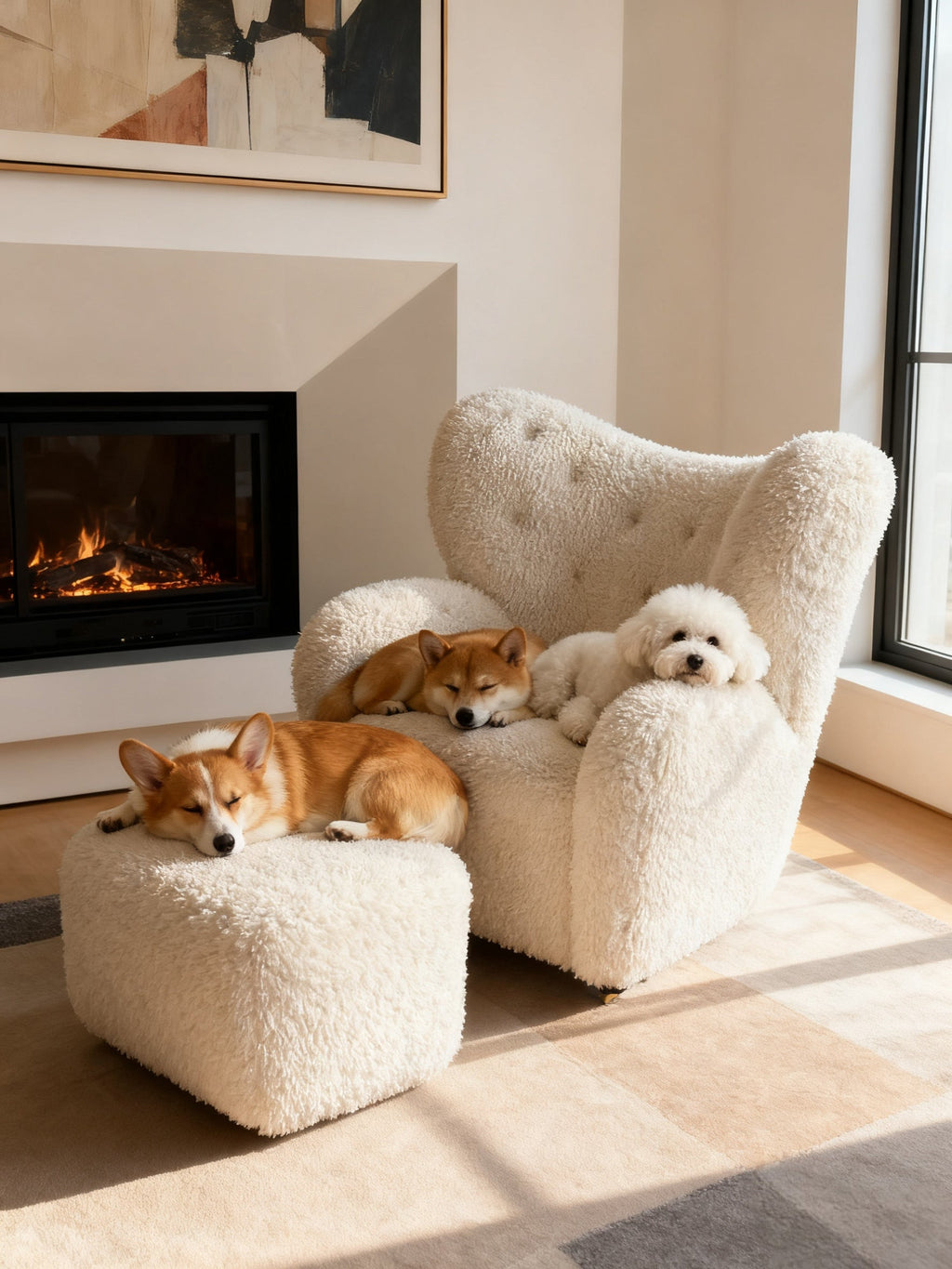 Flemming Lassen Tired Man Chair in Sheepskin