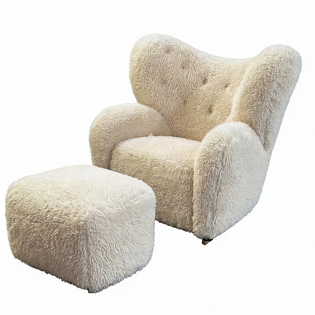 Flemming Lassen Tired Man Chair in Sheepskin