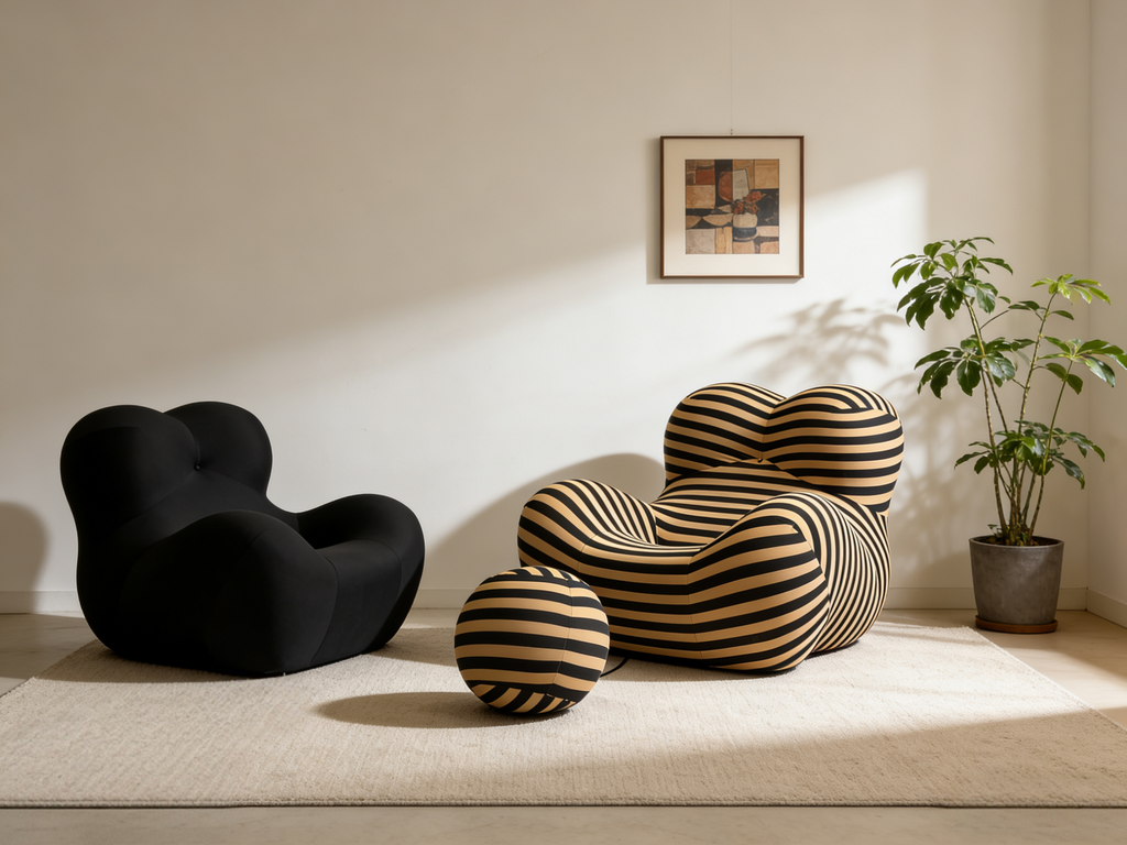 La Mamma Up 5 Replica Chair Fabric Detail - Soft Upholstered Gaetano Pesce Iconic Seating